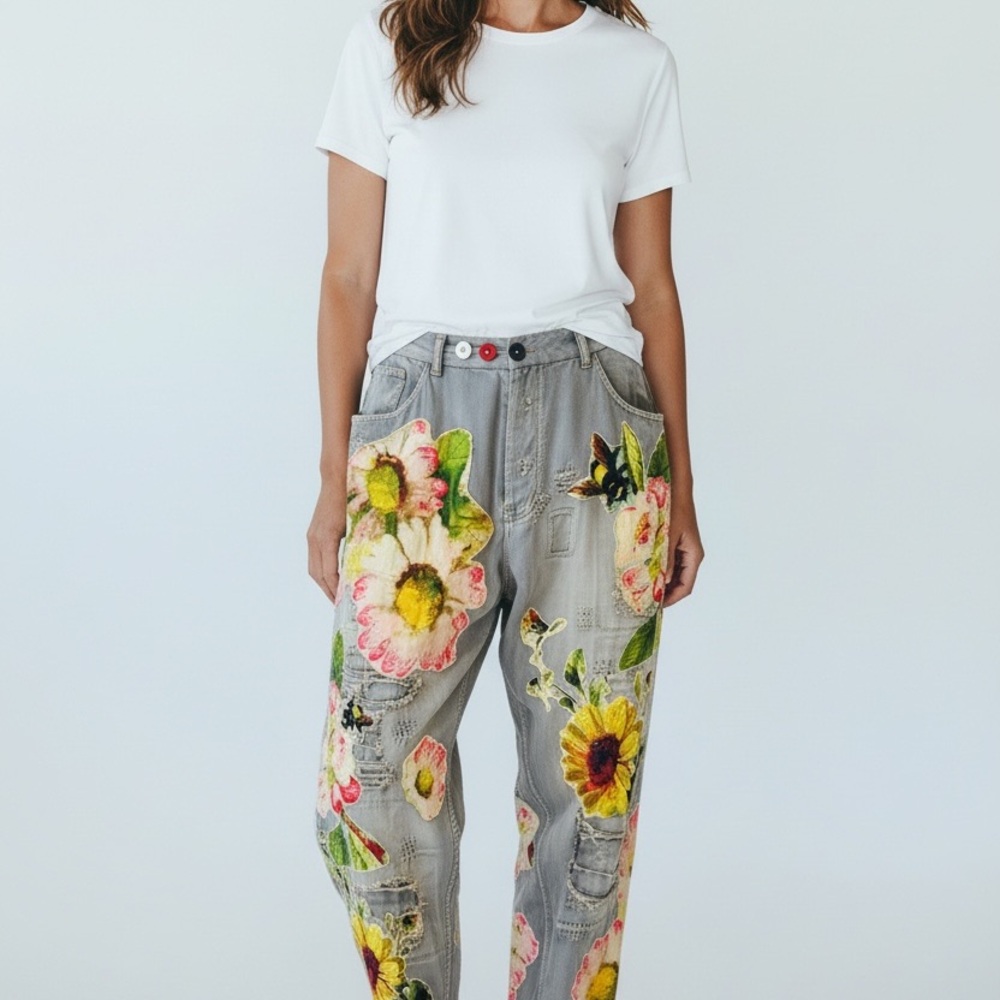 Magnolia Pearl Miners Pants with Sunflowers
